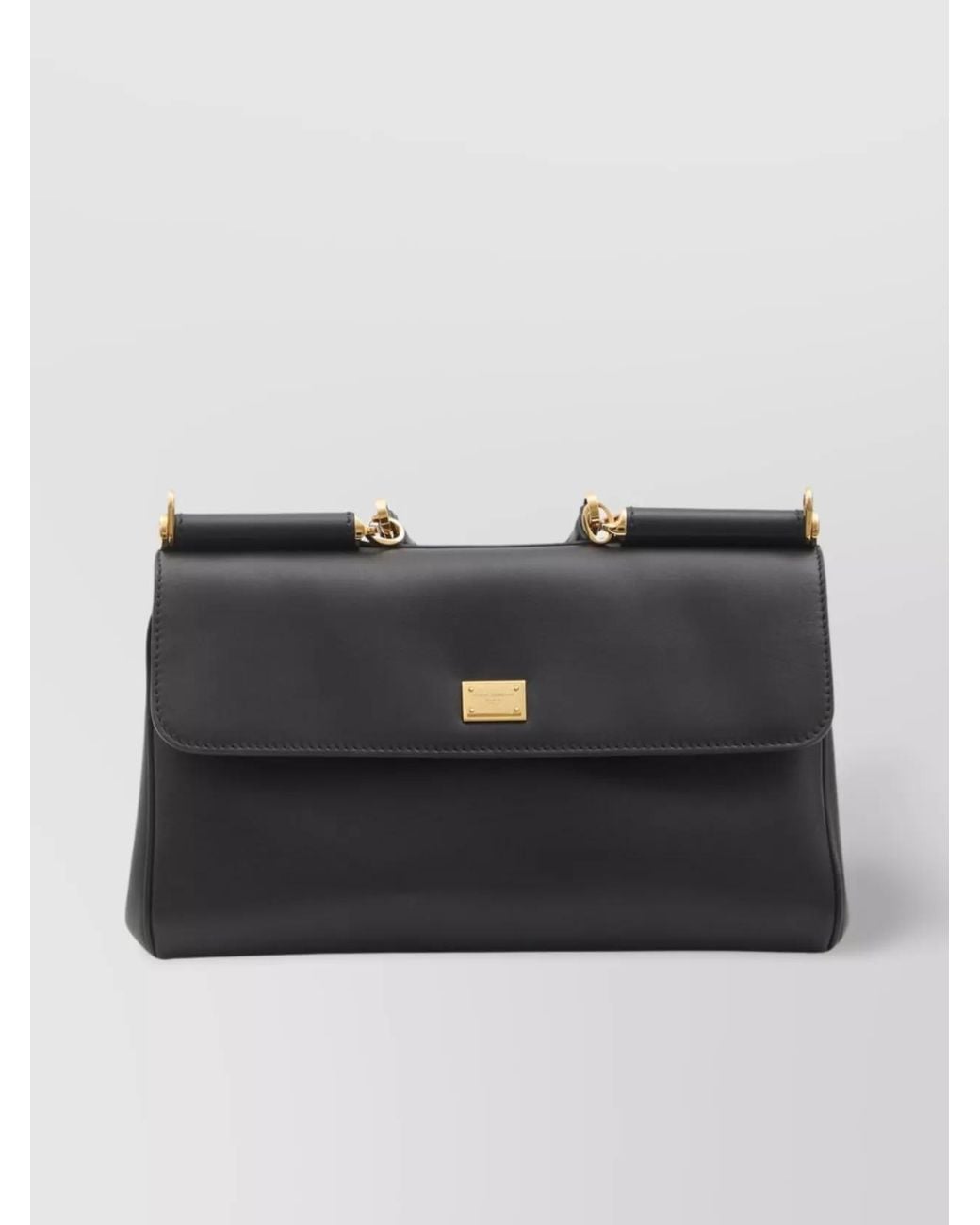 Dolce & Gabbana Black My Sicily Medium Leather Tote Bag