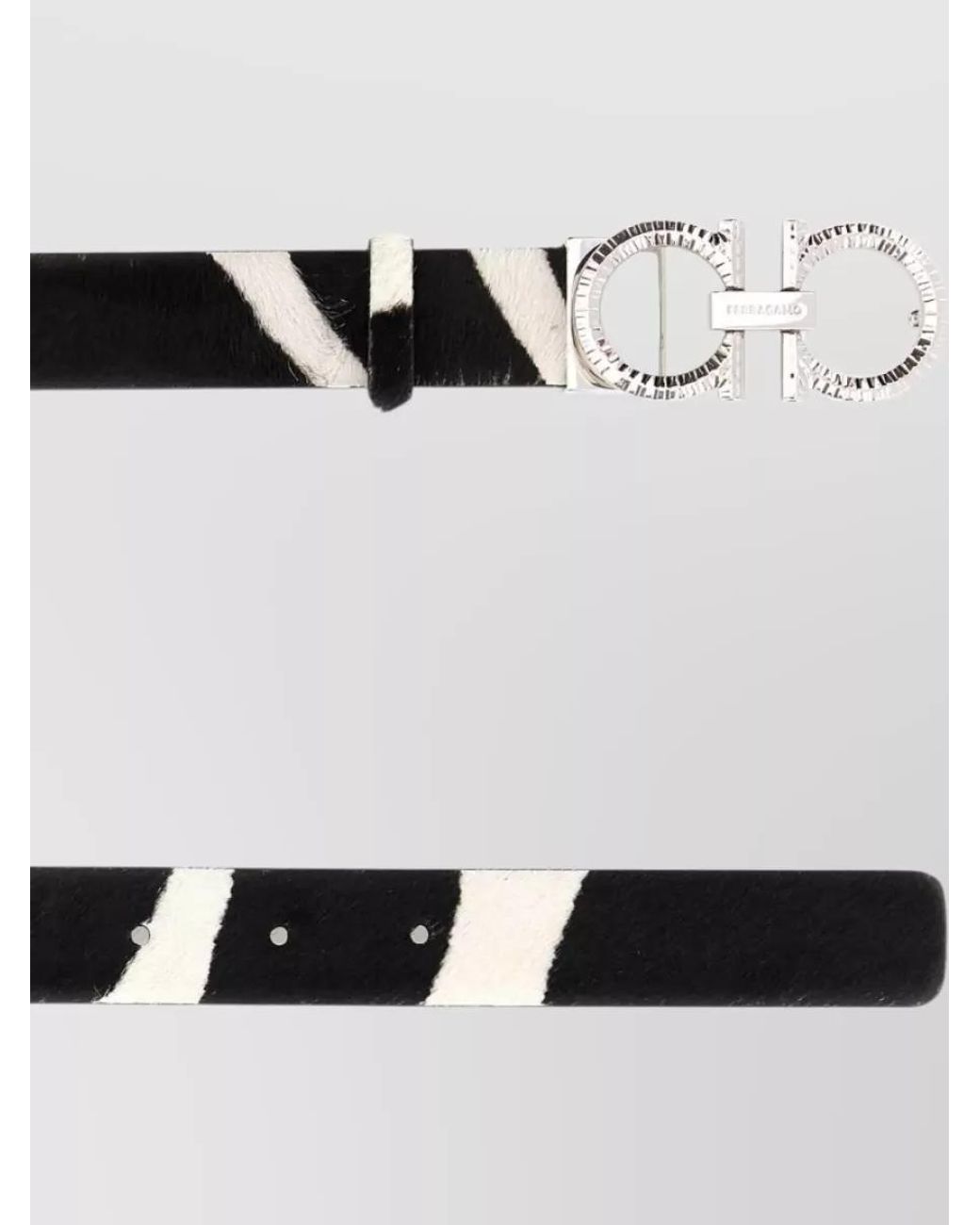 Ferragamo Metallic Calf Hair Leather Reversible Belt