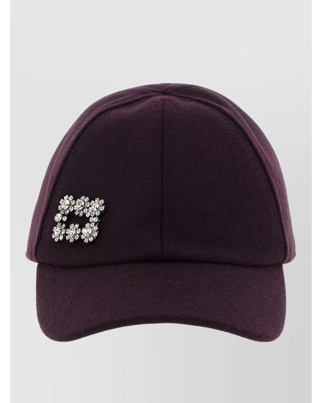 Roger Vivier Multicolor Wool Cashmere Crystal Embellished Baseball Cap