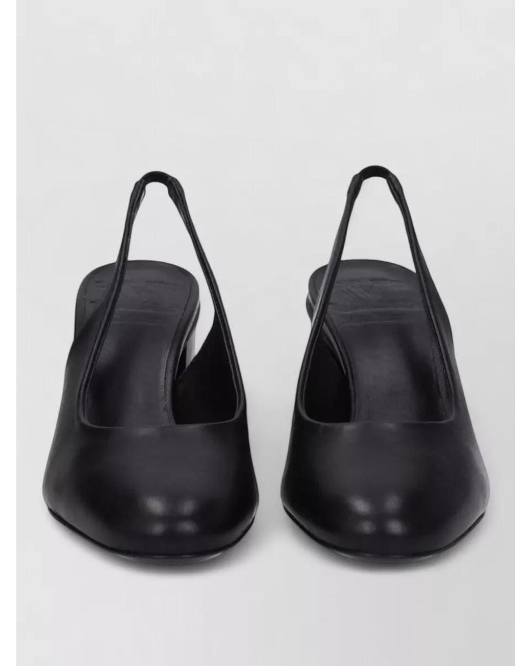 Max Mara Black Leather Slingback Sandals