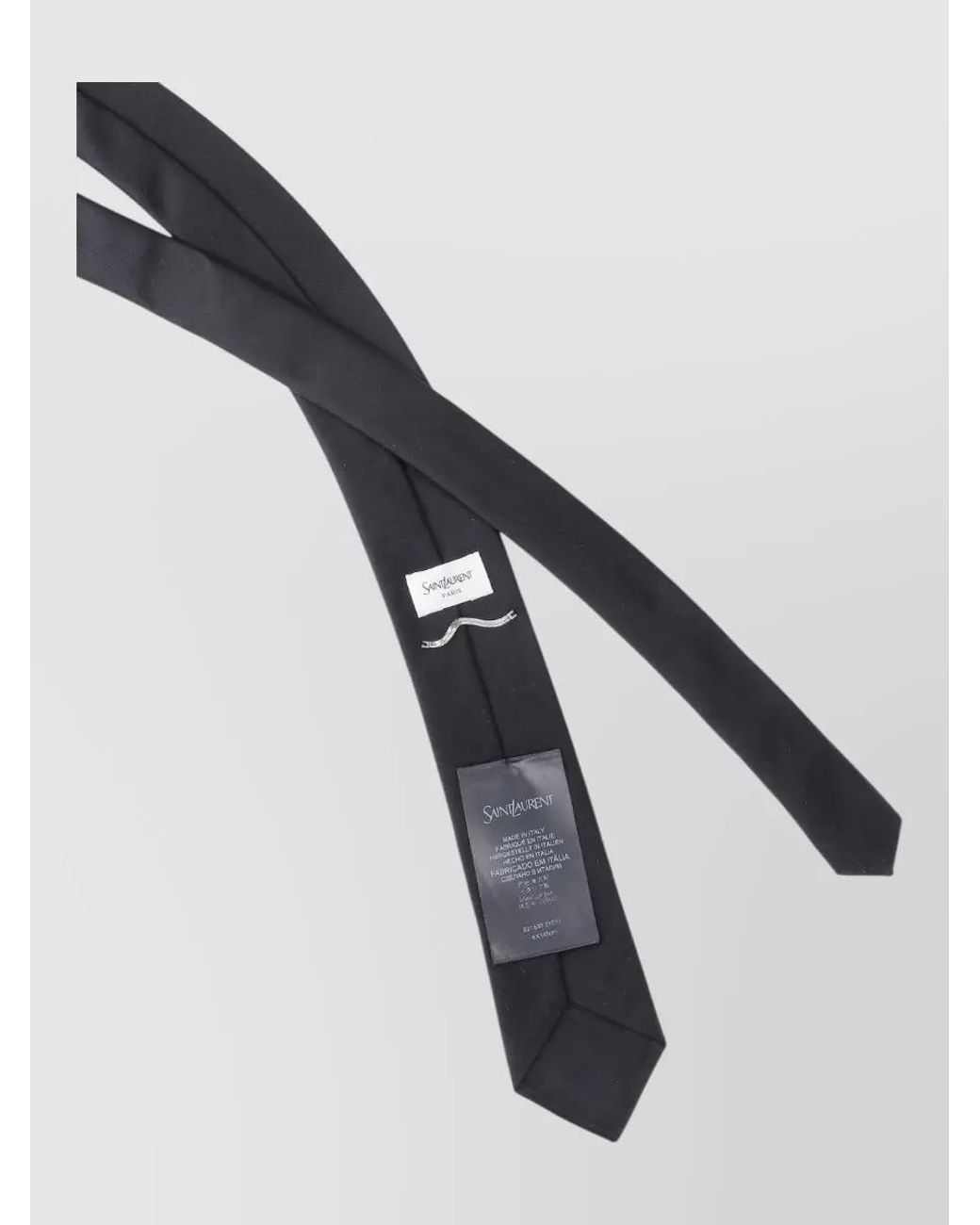 Saint Laurent Gray Silk Satin Tie for men