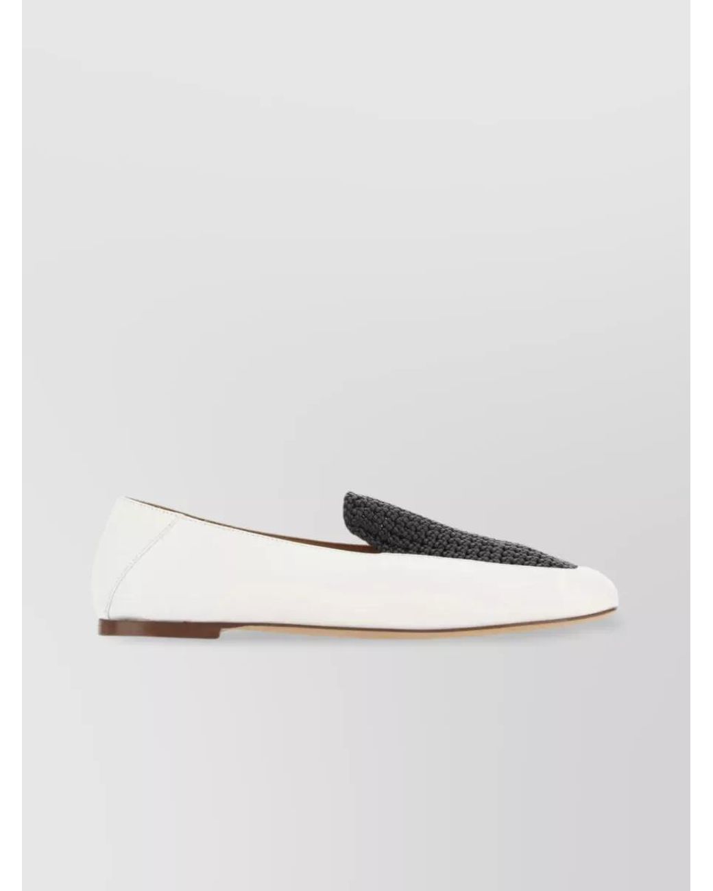 Chloé Gray Leather Two Tone Loafers