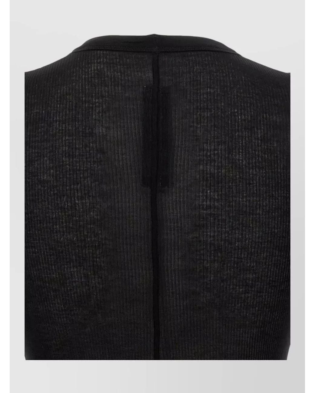 Rick Owens Black Ribbed Long Sleeve T-Shirt for men