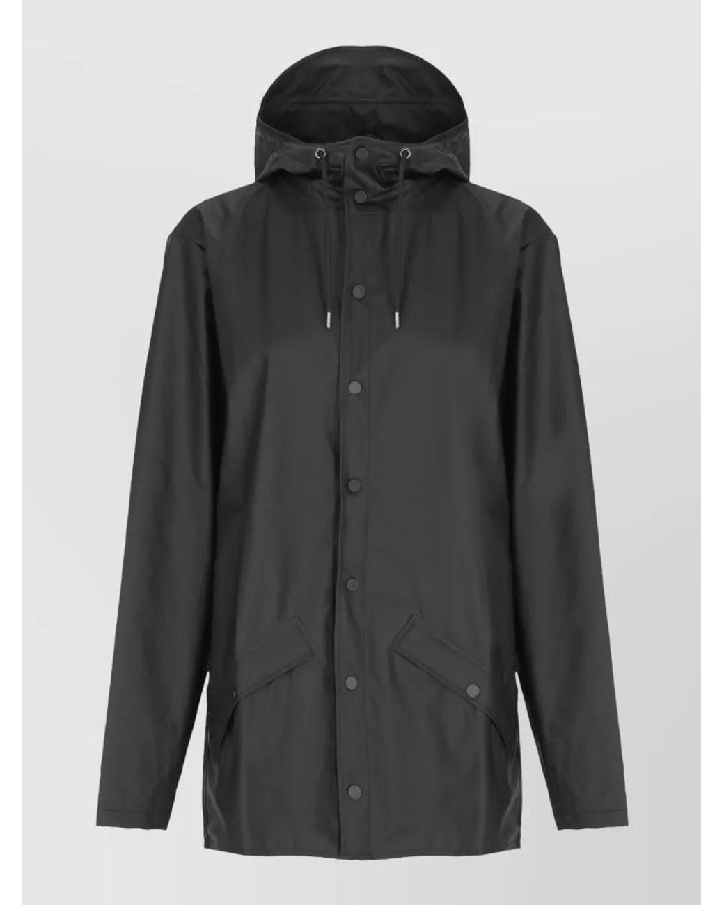 Rains Gray Hooded Long-Sleeve Raincoat