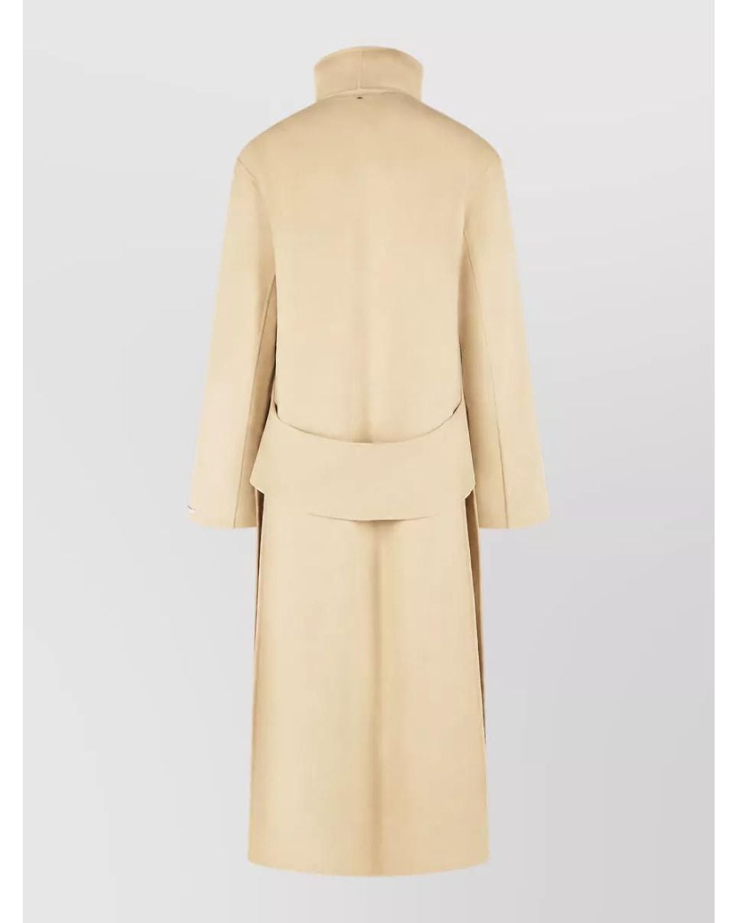 Sportmax Natural Virgin Wool Long Coat