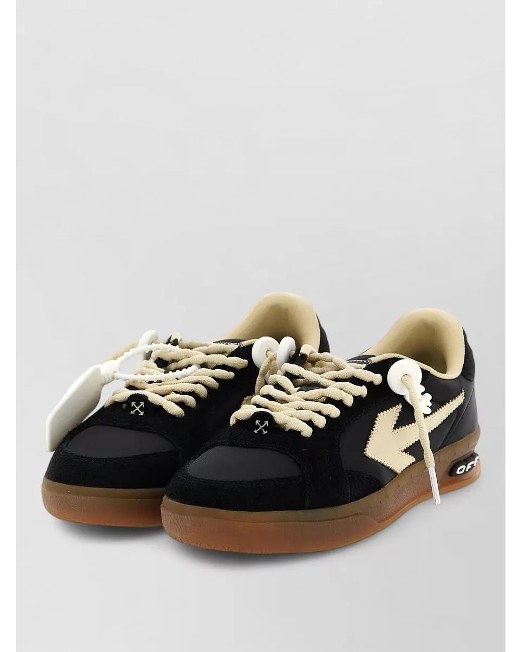 Off-White c/o Virgil Abloh Black Leather Lace-Up Sneakers