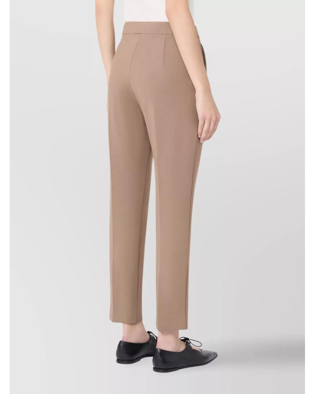 Max Mara Natural Slim-Fit Cropped Jersey Trousers
