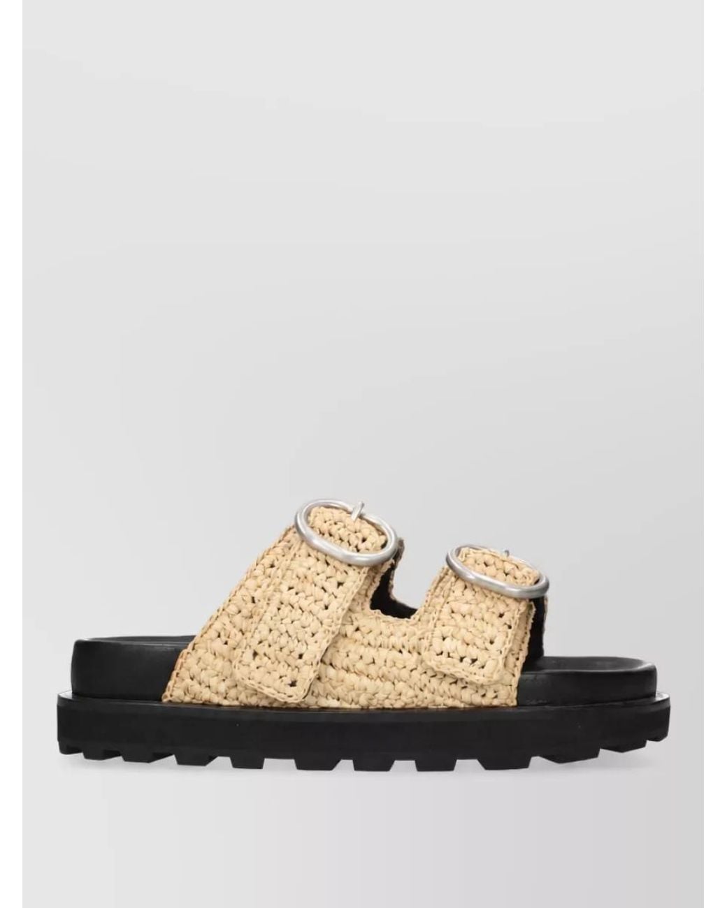 Jil Sander Multicolor Raffia Slides