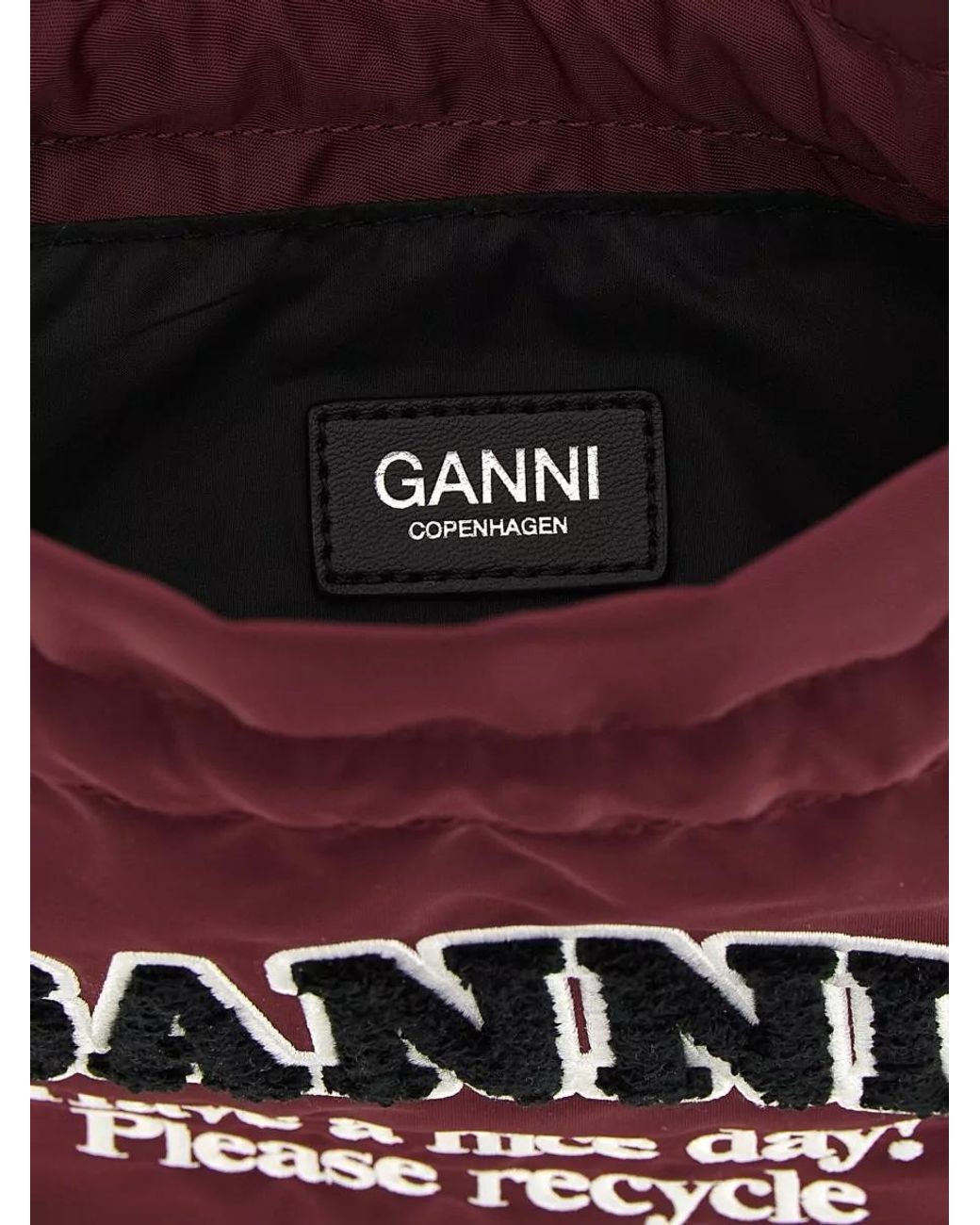 Ganni Red Na Recycled Polyamide Bucket Bag