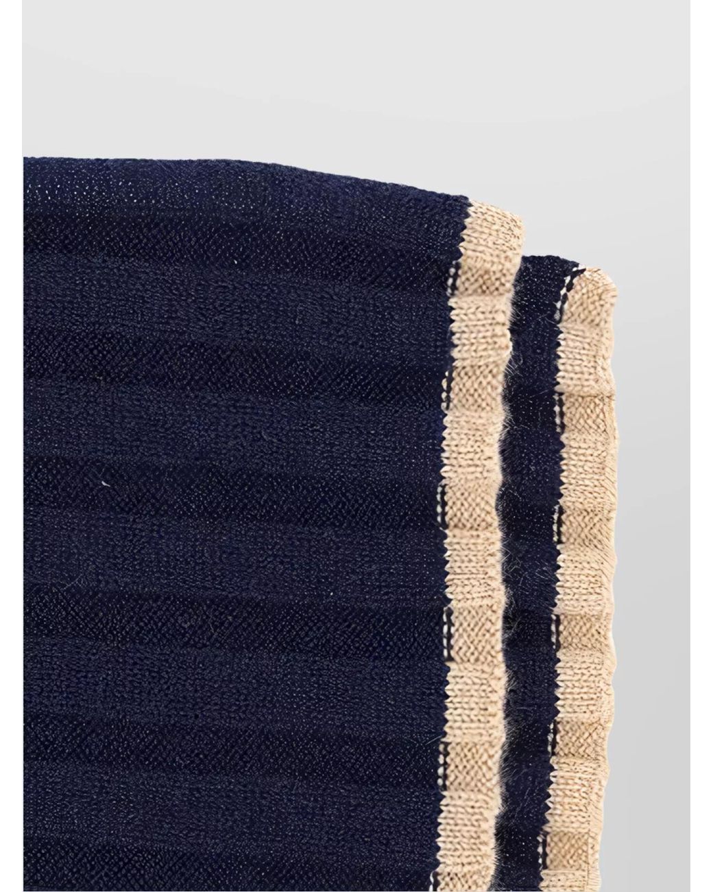 Brunello Cucinelli Blue Ribbed Cashmere Scarf for men