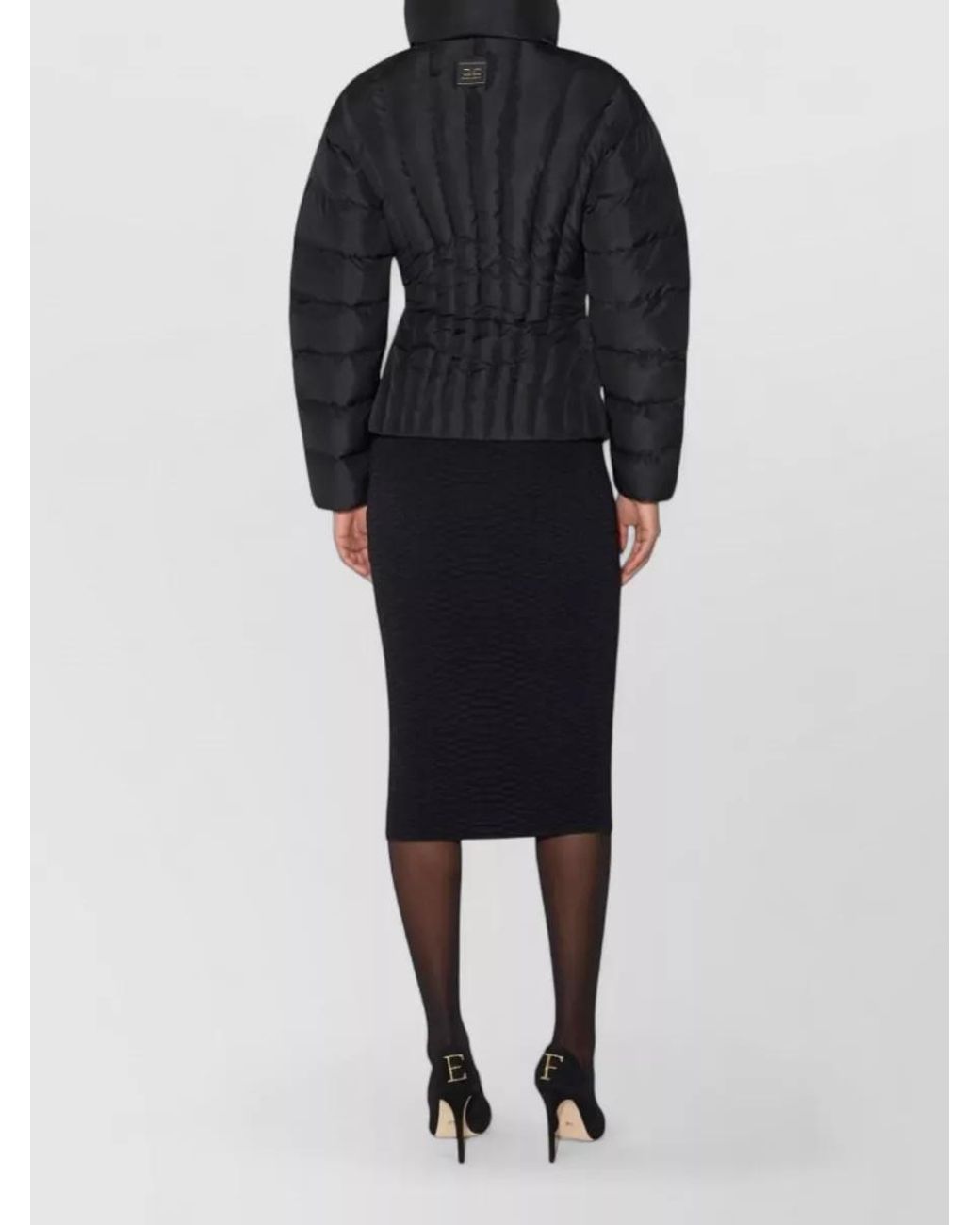 Elisabetta Franchi Blue Quilted Down Jacket