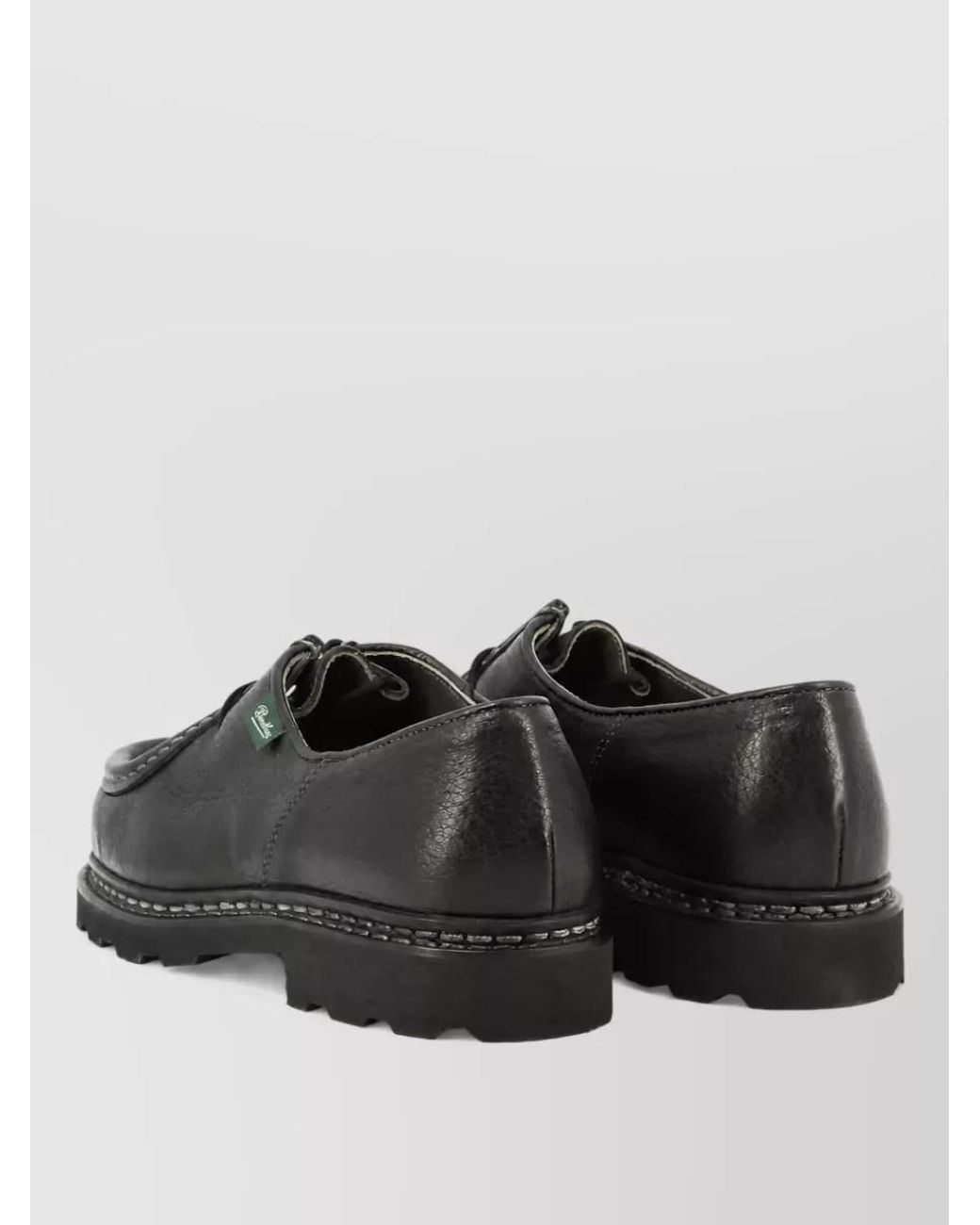 Paraboot Black Grained Leather Lace-Up Derby Shoes for men