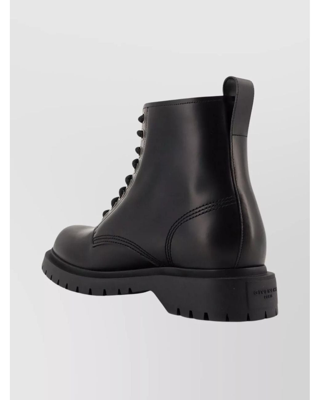 Givenchy Black Leather Lace-Up Ankle Boots for men
