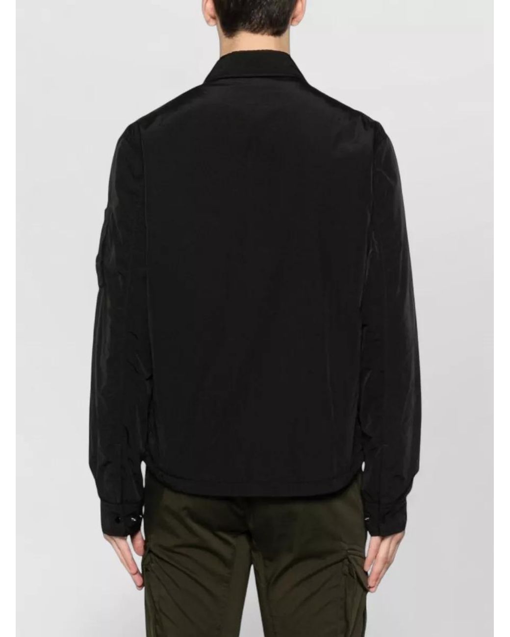 C P Company Black Nylon Padded Overshirt for men
