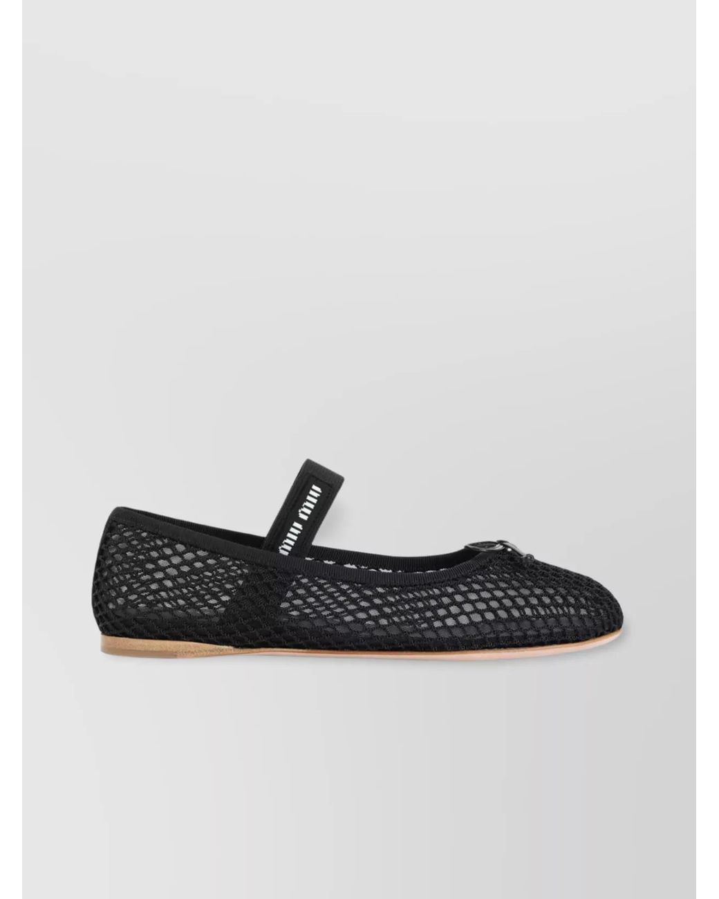 MIUMIU 26S BALLERINAS IN WHITE MESH FABRIC