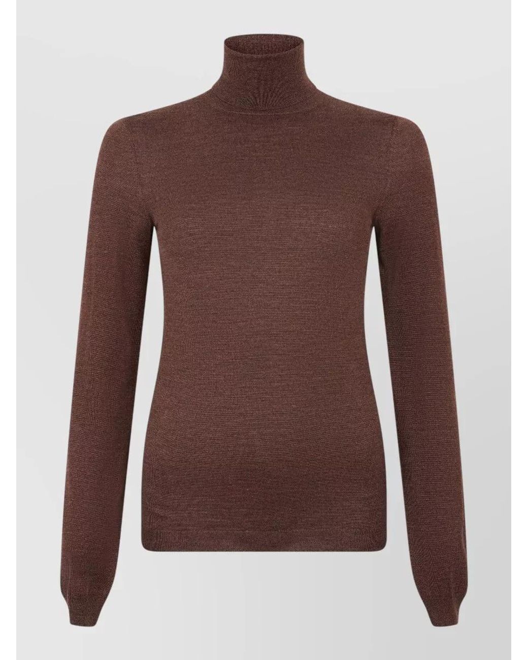 Maison Margiela Brown Wool Silk Turtleneck Sweater