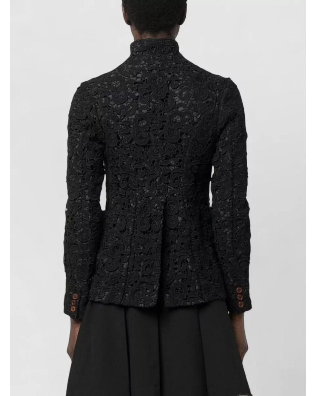 Comme des Garçons Black Floral-Embroidered Single-Breasted Jacket