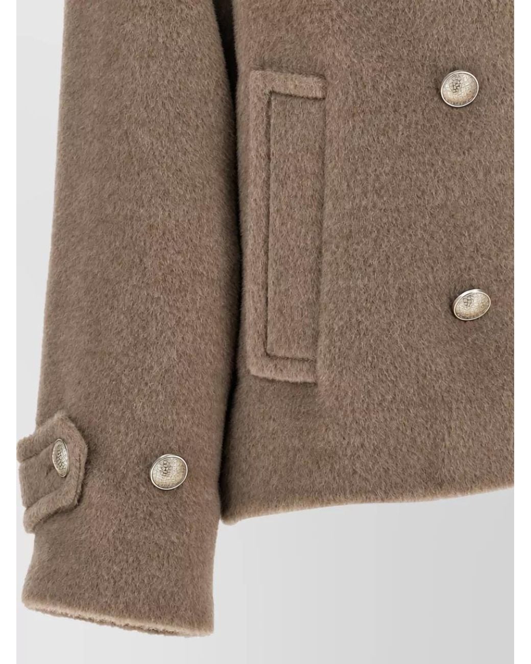 Tagliatore Brown Wool Alpaca Double-Breasted Short Coat