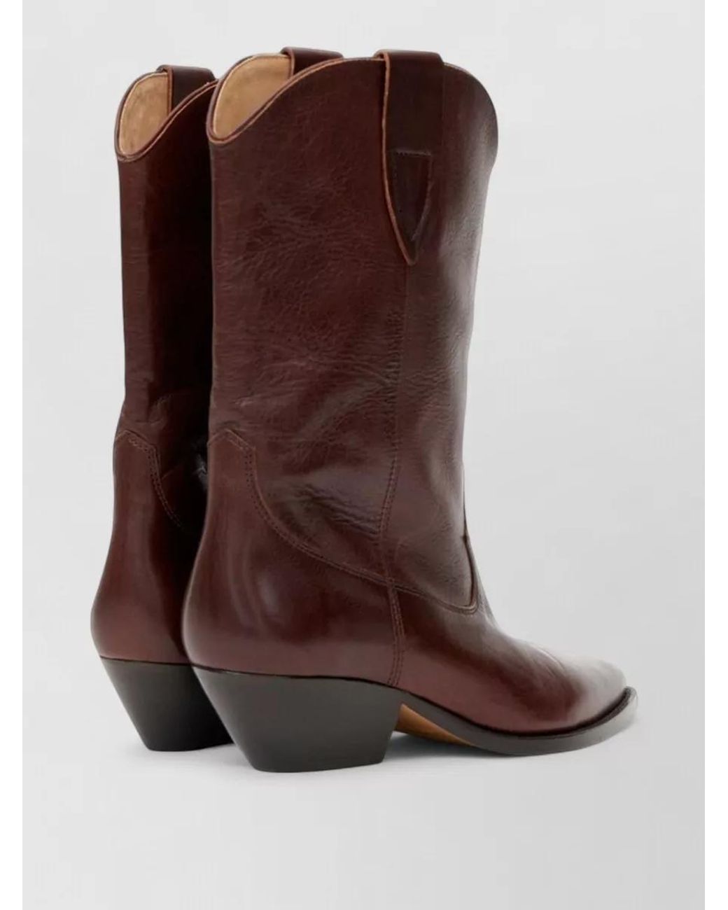 Isabel Marant Brown Leather Western Ankle Boots