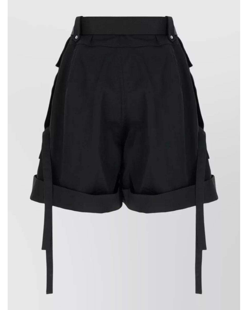 McQueen Black Cotton Bermuda Shorts