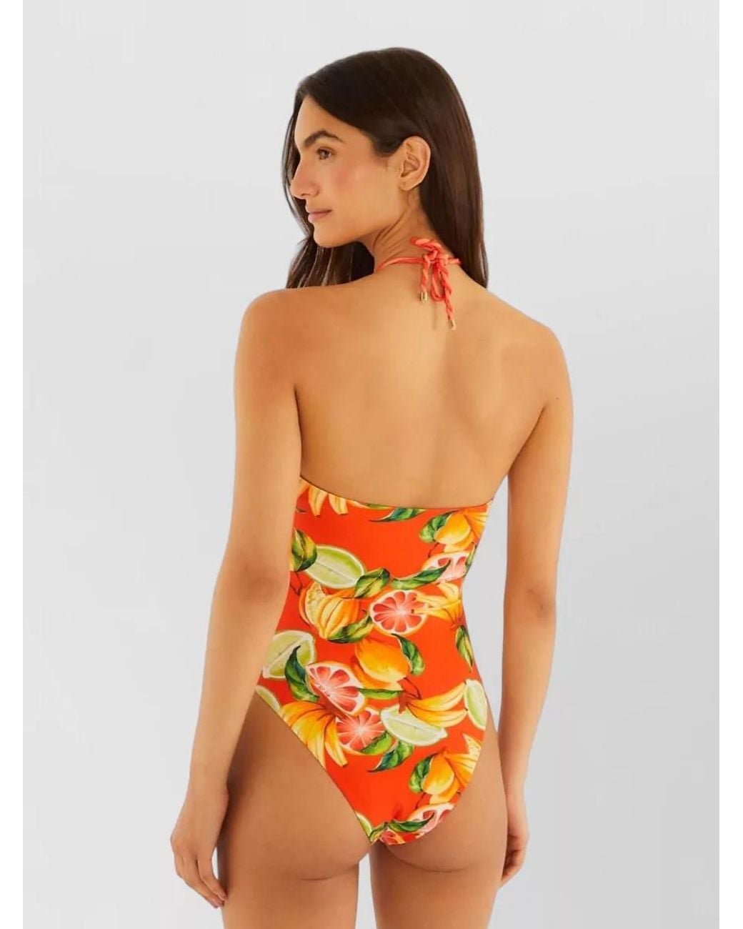 Farm Rio Orange Printed One-Piece Swimsuit