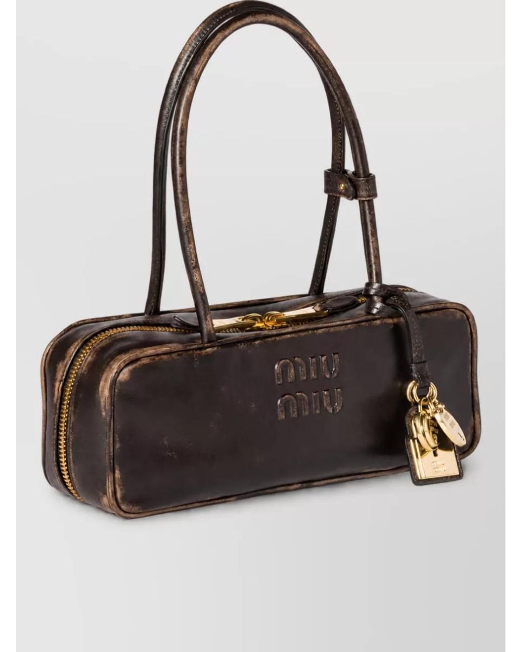 Miu Miu Brown Beau Nappa Leather Clutch Bag
