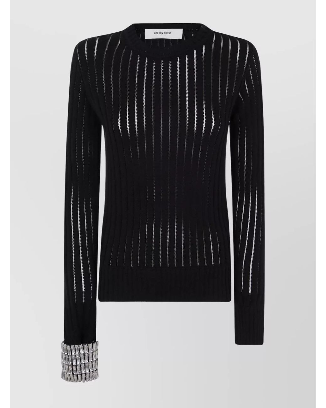 Golden Goose Deluxe Brand Black Cotton Crewneck Long-Sleeve Jumper