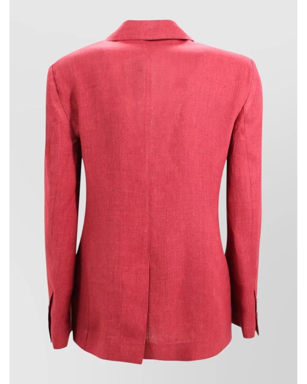 Max Mara Red Linen Single-Breasted Blazer
