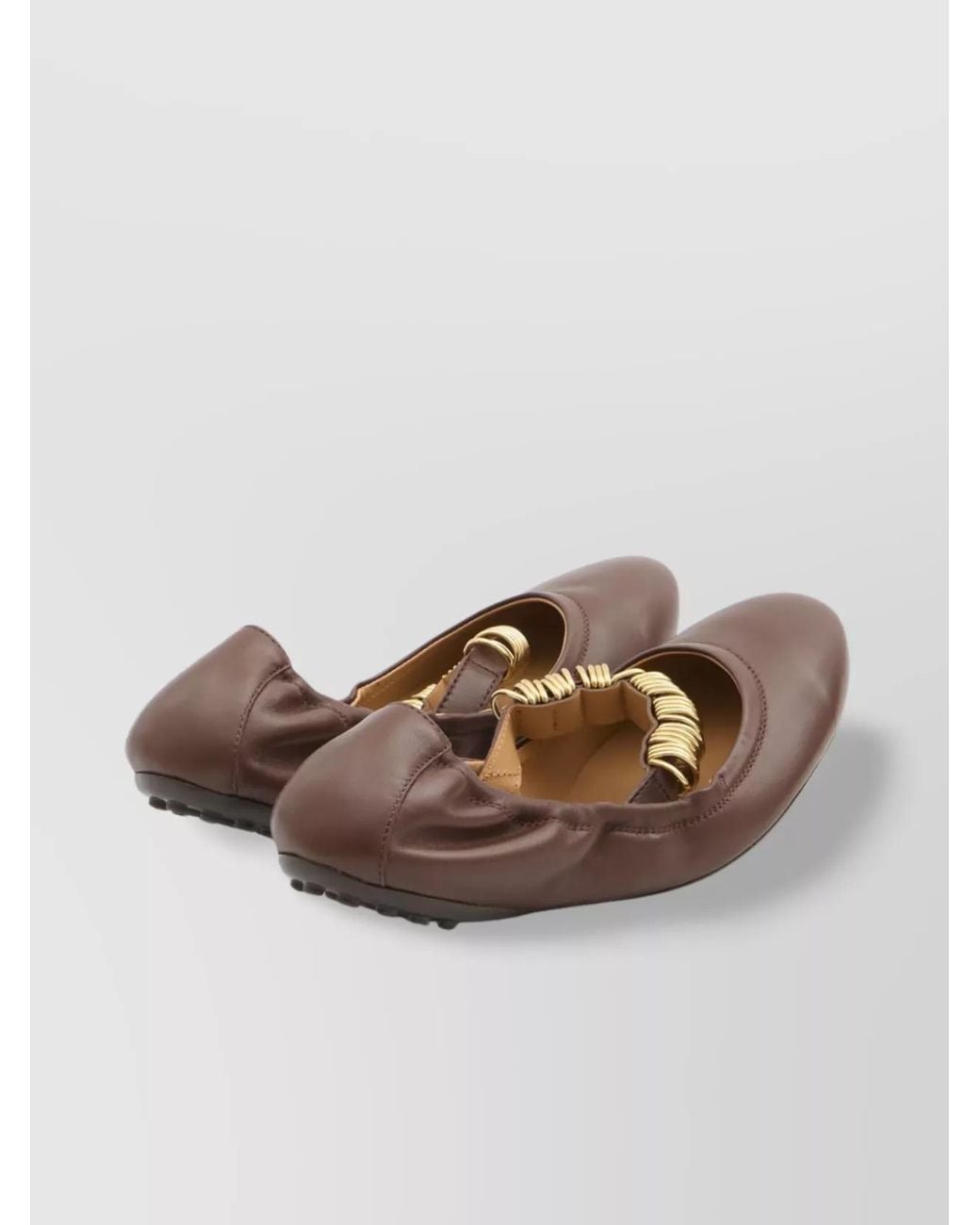 Tod's Brown Leather Ballet Flats