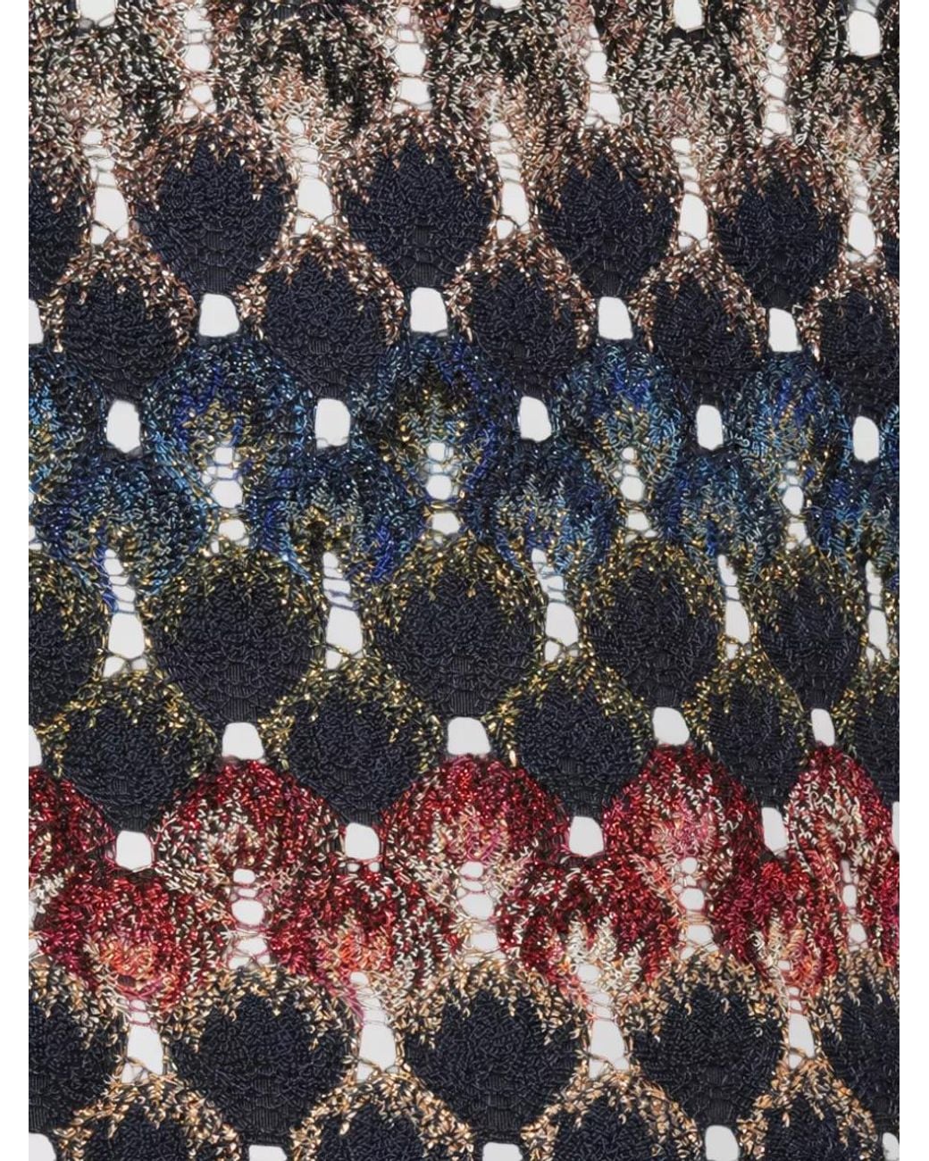 Missoni Blue Geometric Lurex Flared Trousers