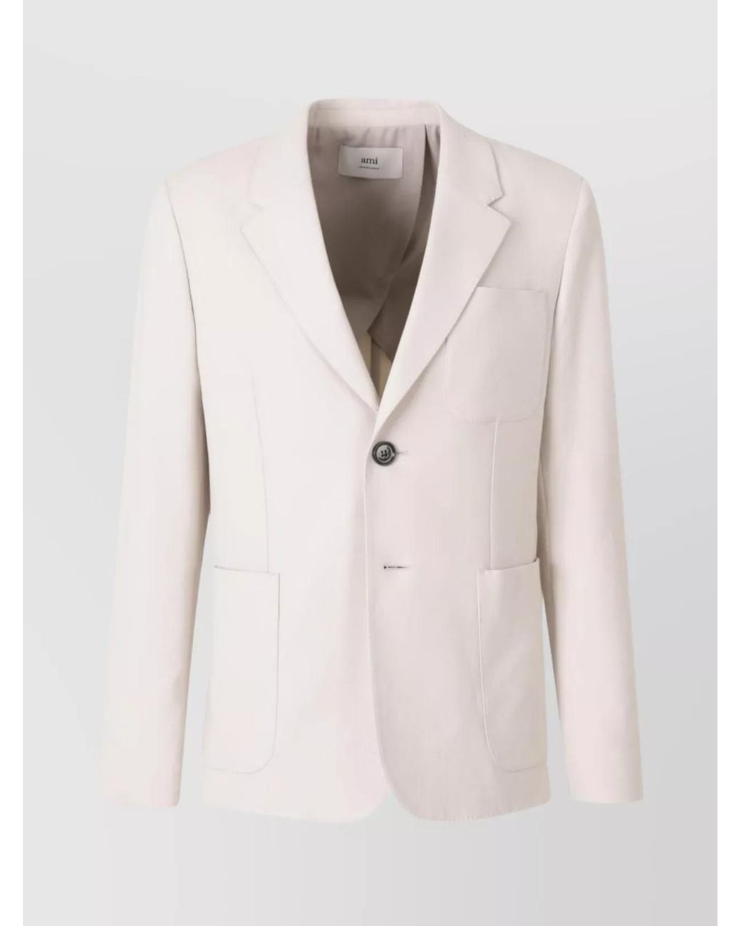 AMI Natural Cotton Single-Breasted Blazer for men
