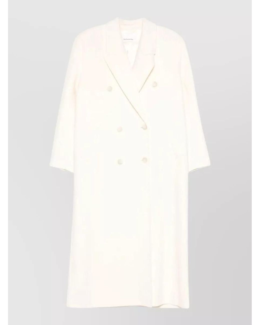 Frankie Shop White Wool Oversized Double-Breasted Coat