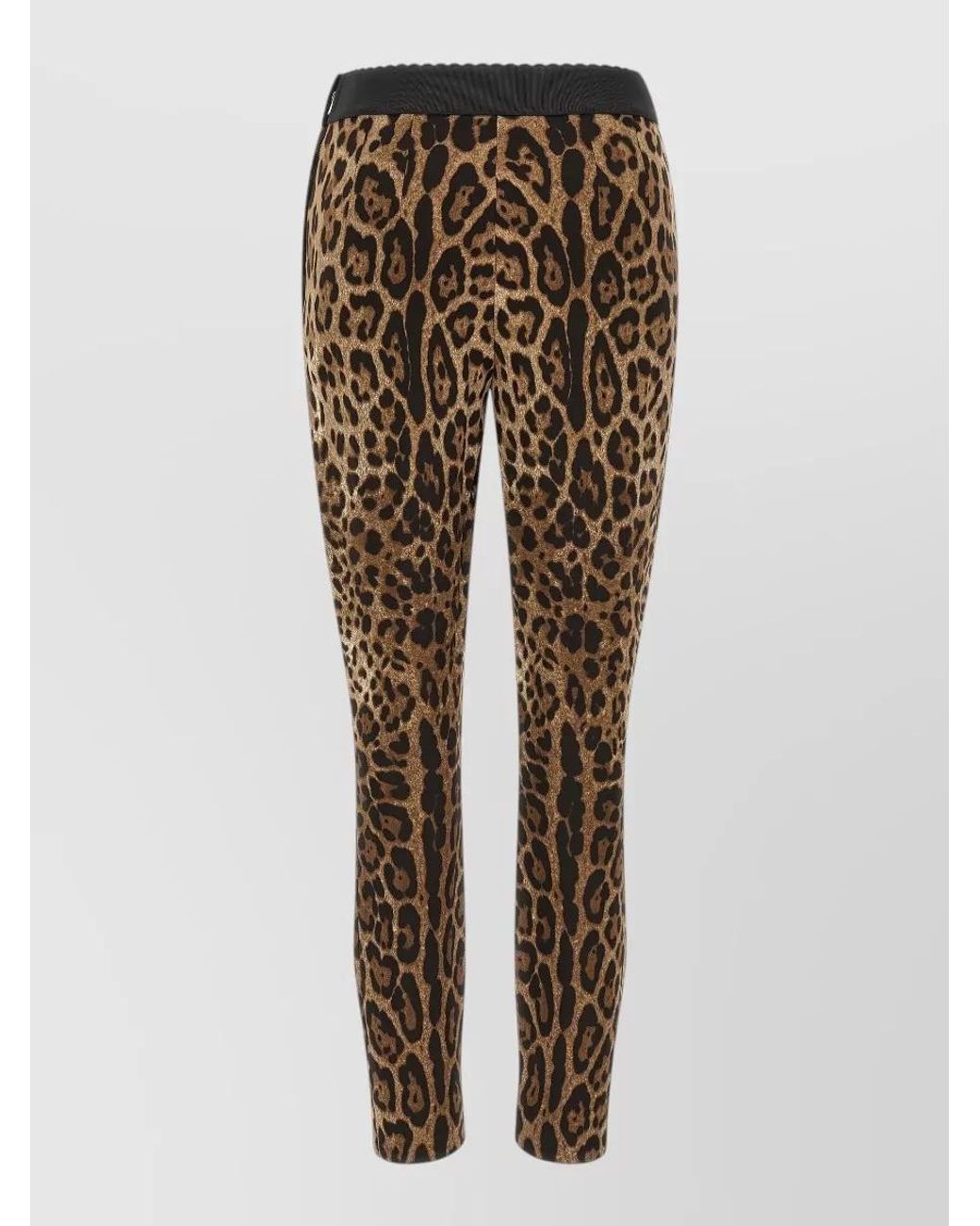 Dolce & Gabbana Natural Leo Animal-Print High-Rise Leggings