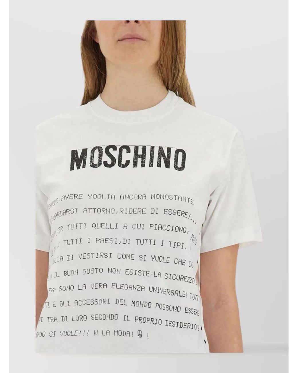 Moschino White Printed Cotton Regular-Fit T-Shirt