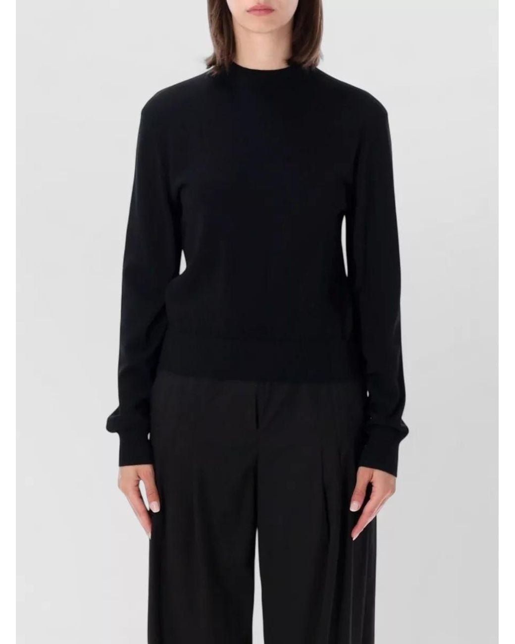 Lanvin Blue Wool Regular-Fit Grosgrain-Knot Sweater