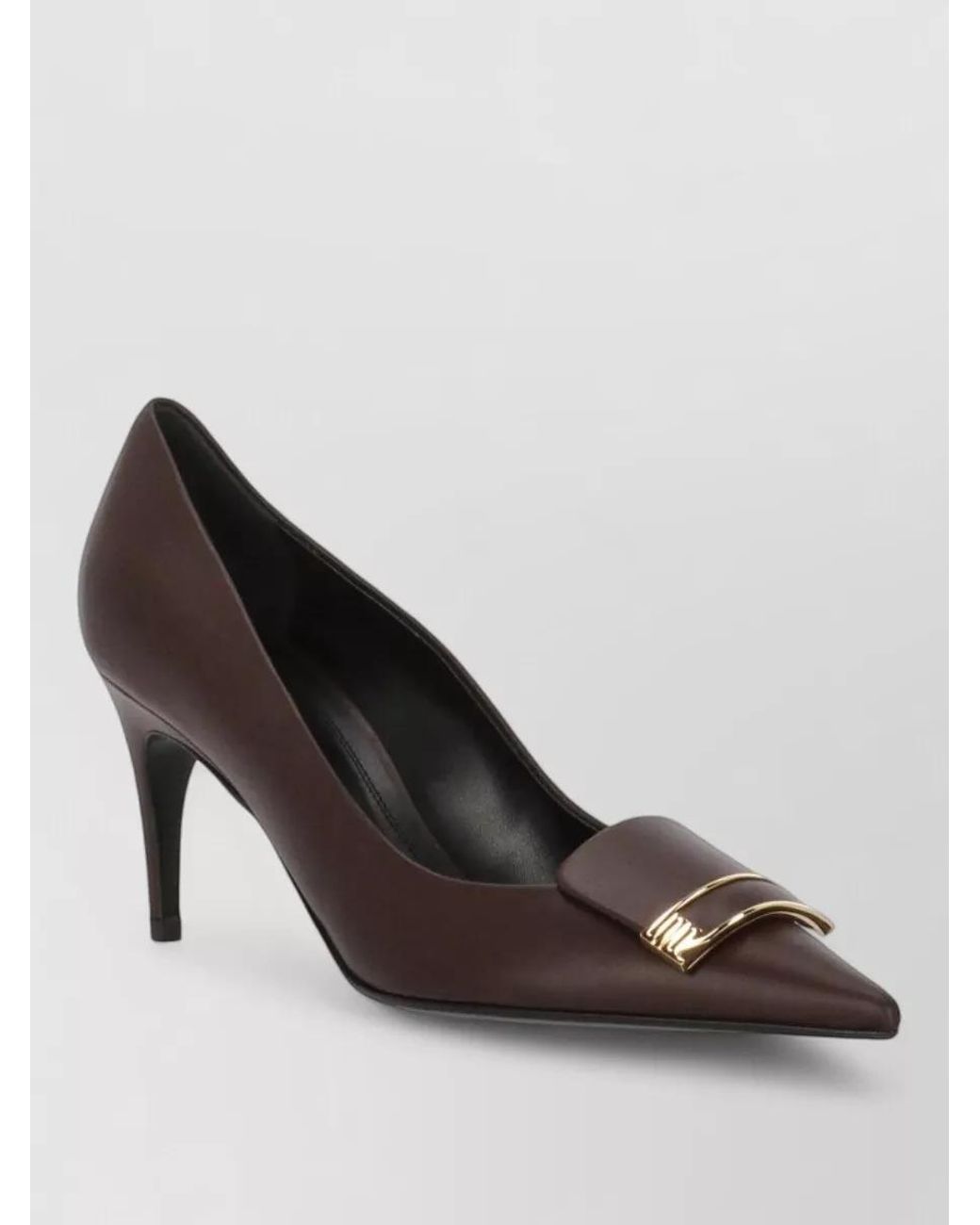 Sergio Rossi Brown Calf Leather High Heel Pumps