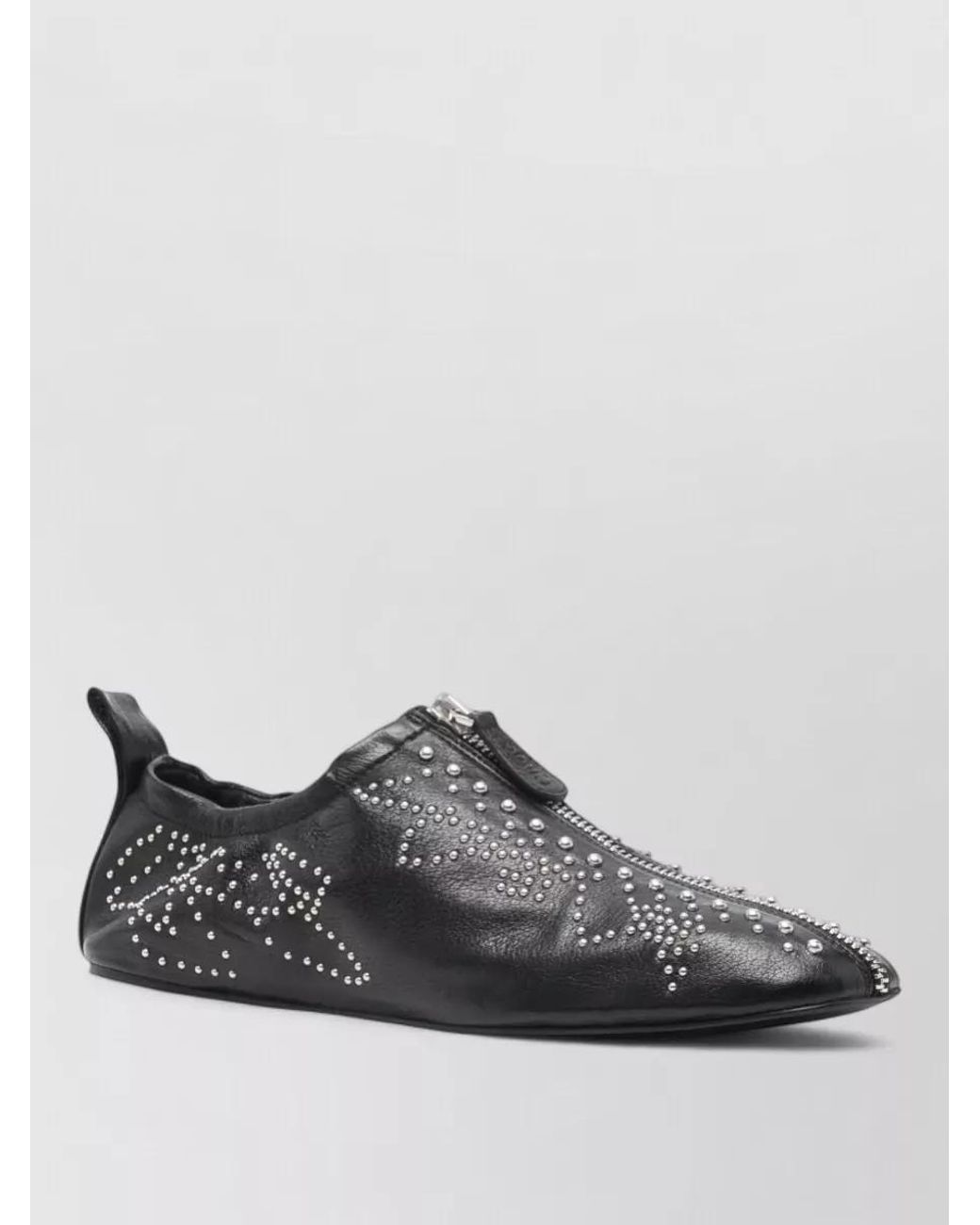 Chloé Gray Leather Studded Slip-On Sneakers