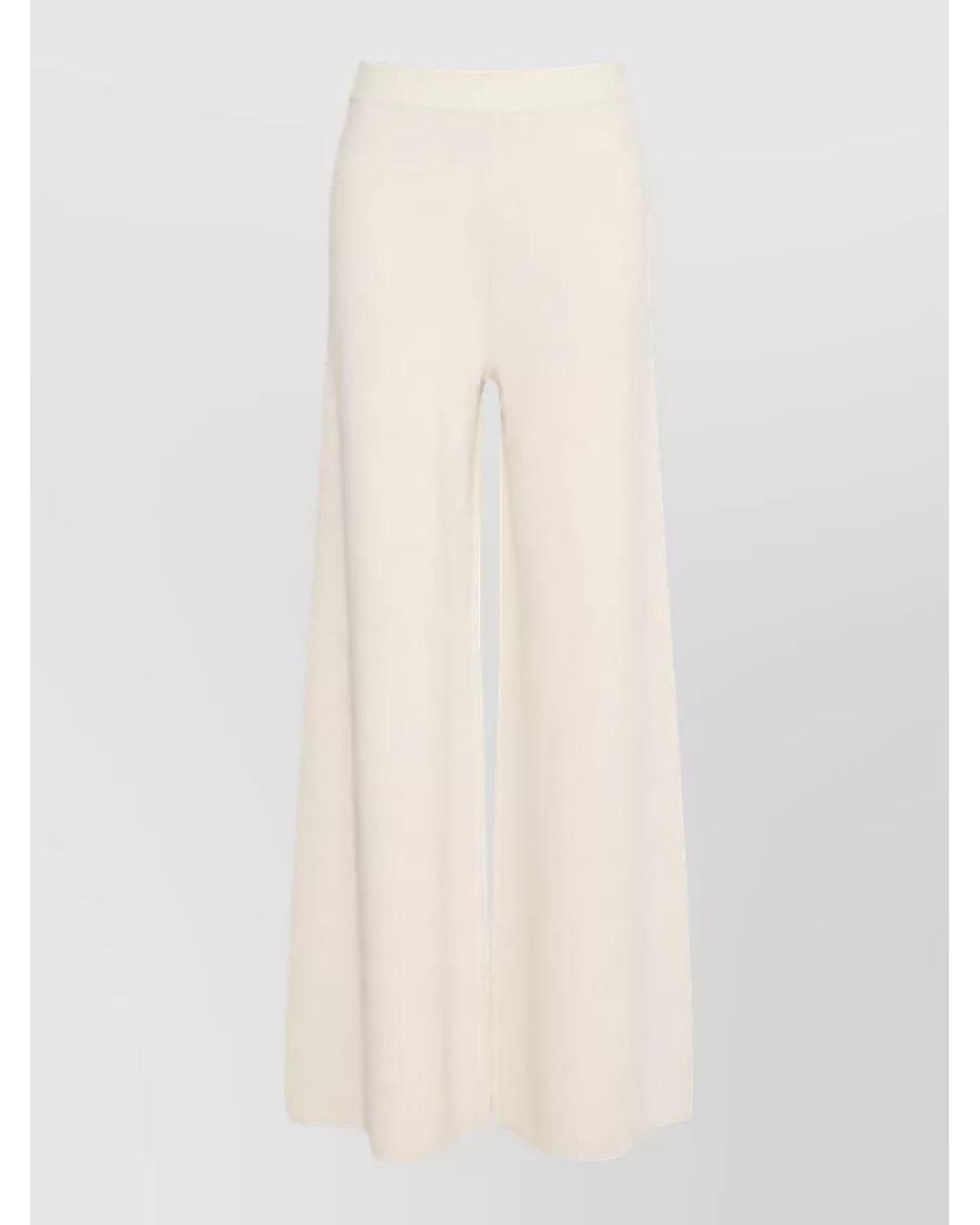 Max Mara Natural Cashmere Blend Wide-Leg Knitted Trousers