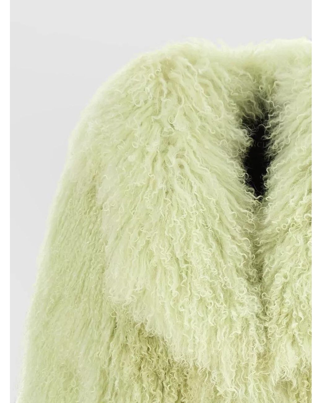 Blancha Metallic Shearling Curly-Texture Shawl-Collar Jacket
