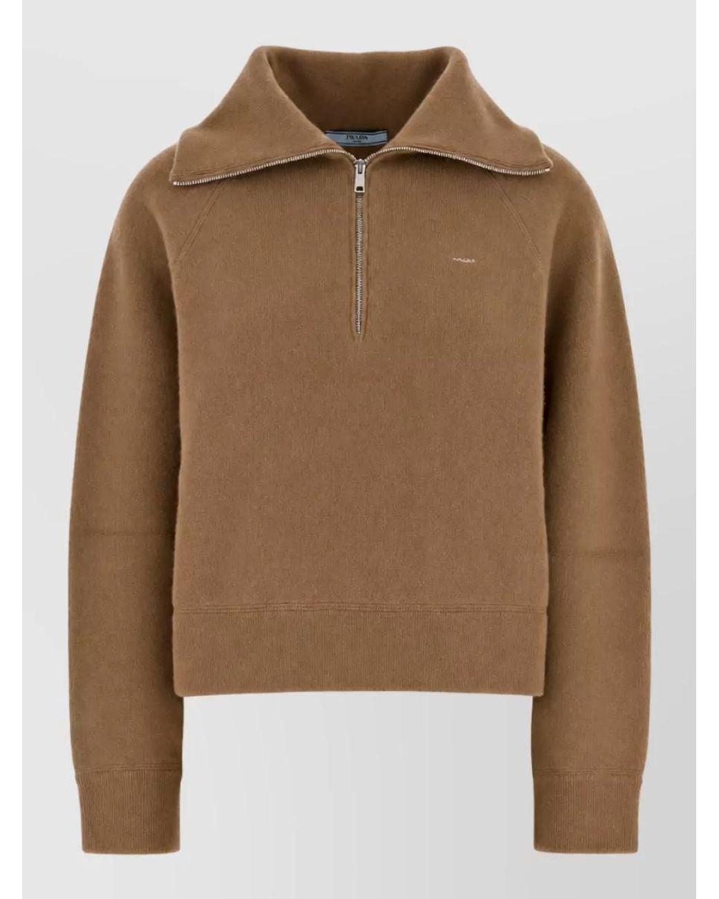 Prada Brown Cashmere Polo Sweatshirt