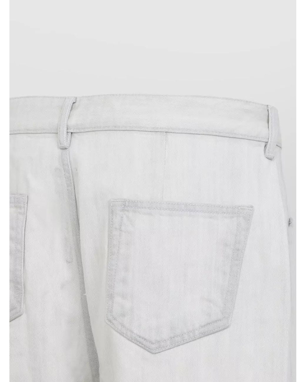 Rick Owens White Denim Mid-Rise Wide-Leg Jeans for men