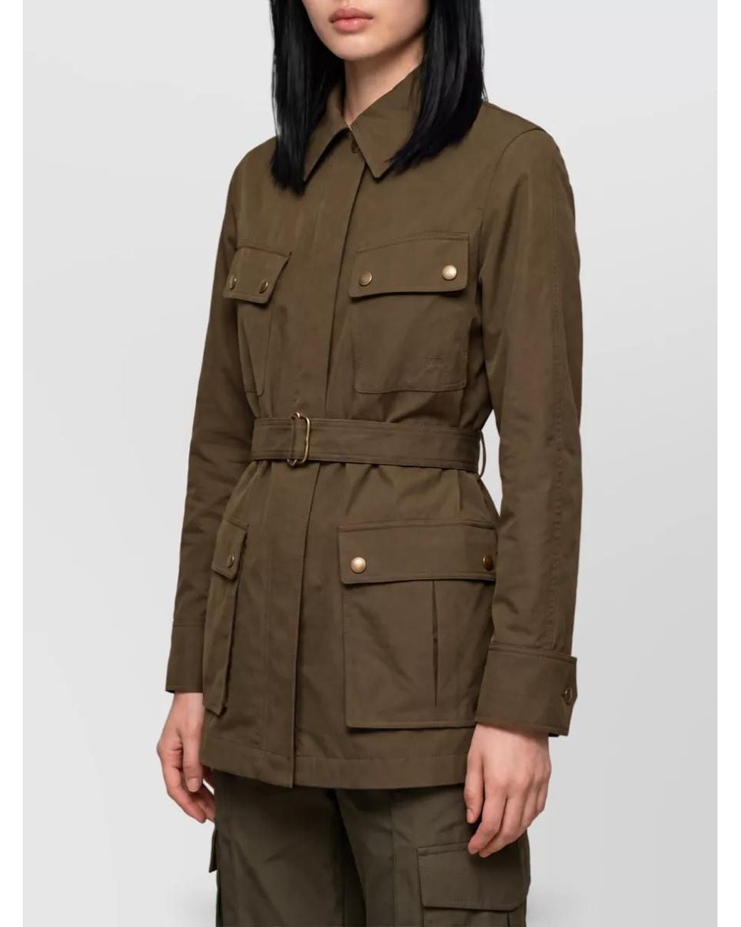 Burberry Brown Cotton Gabardine Belted Safari Jacket