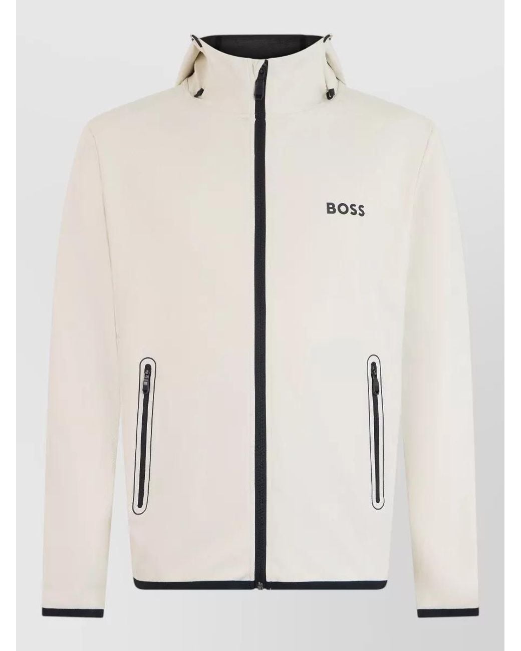 Boss Natural Hooded Zip-Up Lightweight Jacket for men