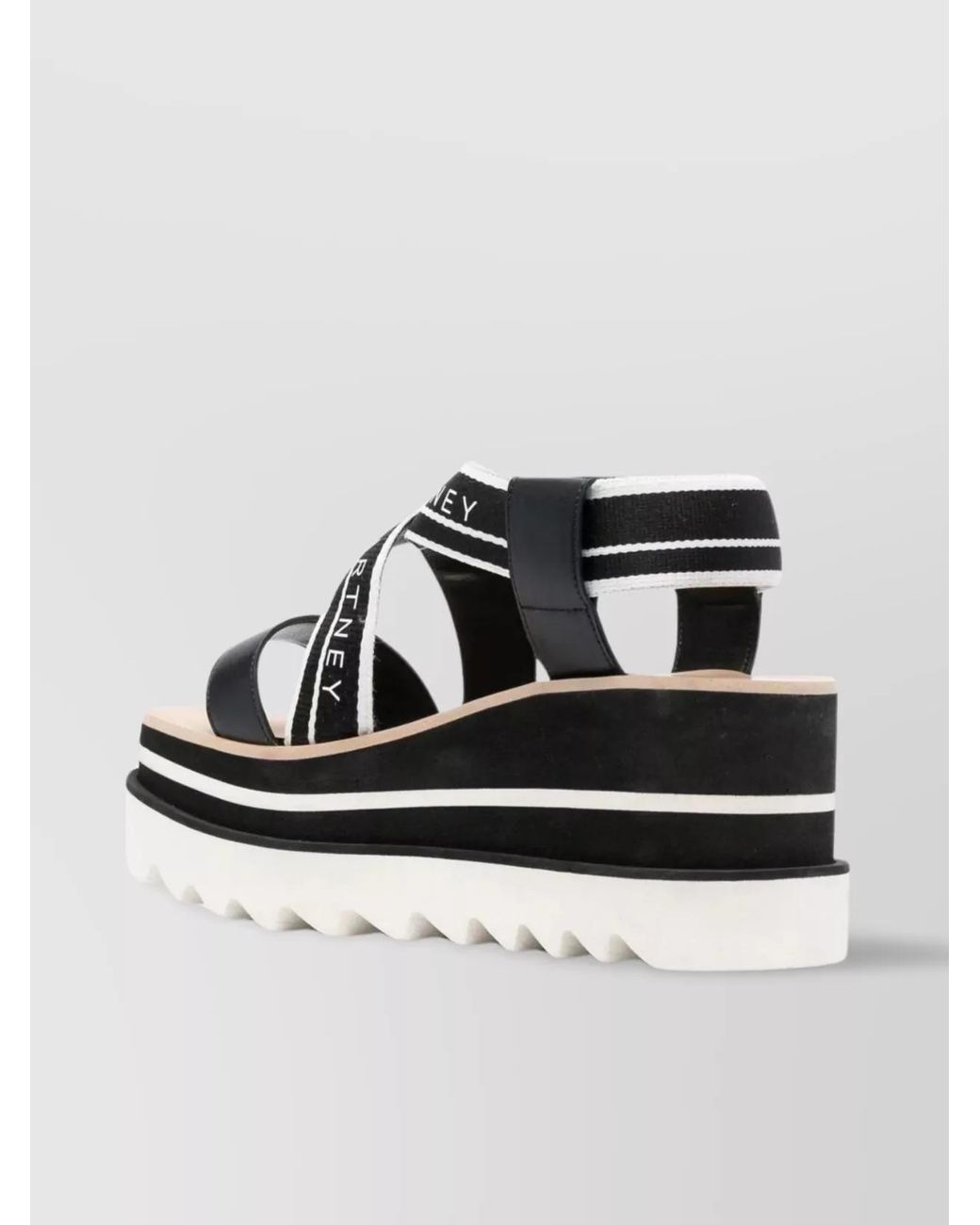 Stella McCartney Metallic Striped Platform Sandals