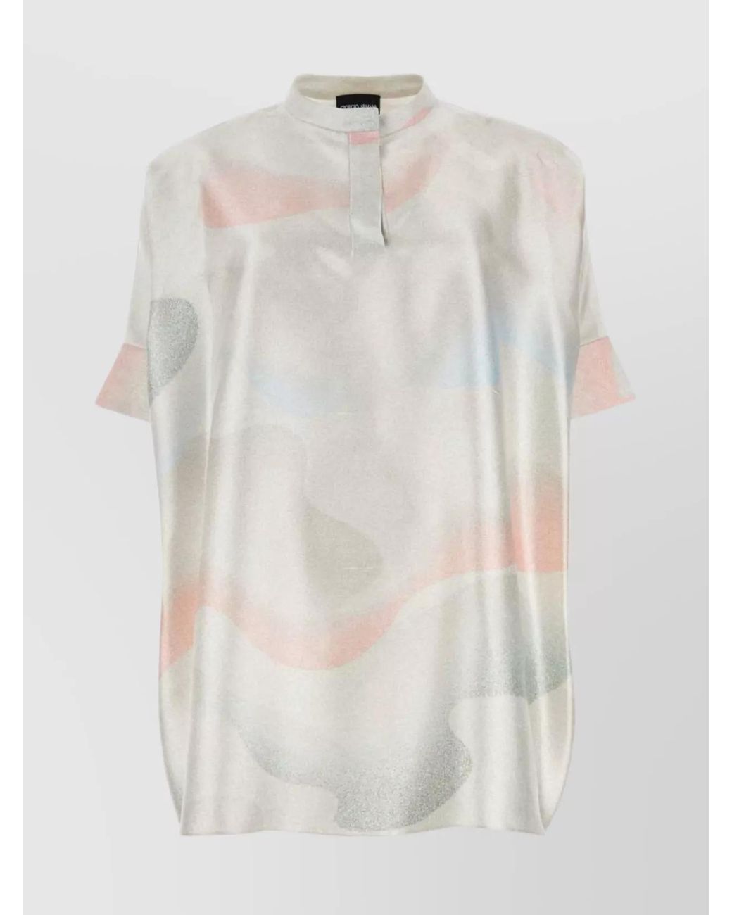 Giorgio Armani White Silk Oversized Short-Sleeve Shirt