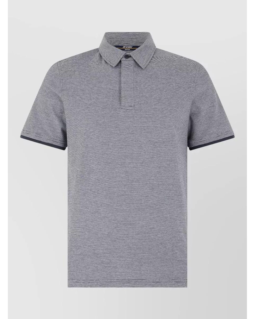 K-Way Gray Cotton Short-Sleeve Polo Shirt for men
