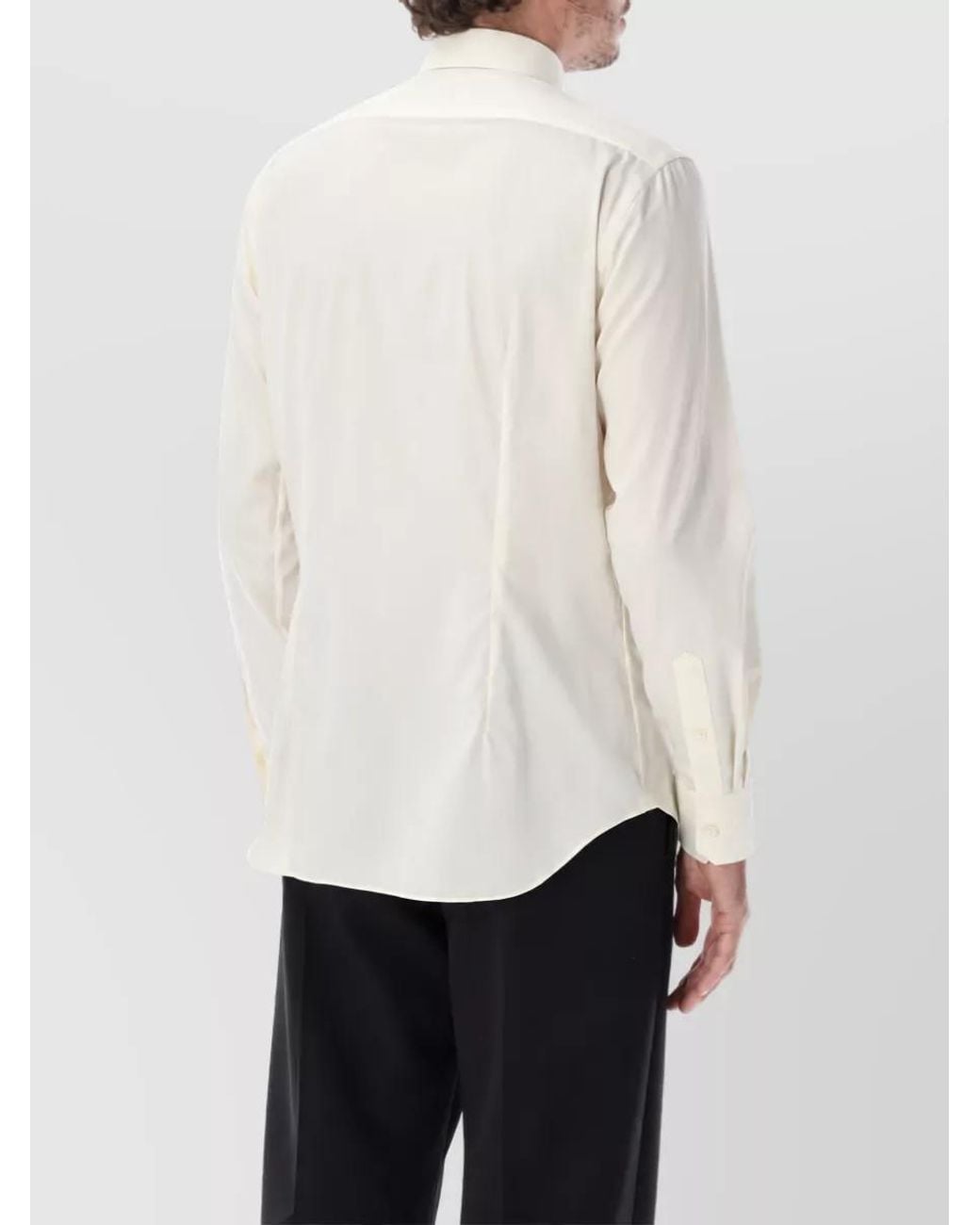 Xacus White Cotton Tailored Long-Sleeve Shirt for men