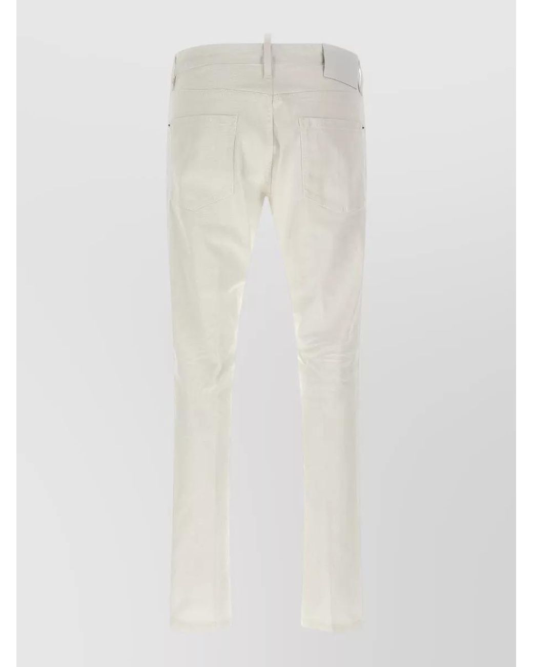 DSquared² White Denim Low-Rise Straight-Leg Jeans for men