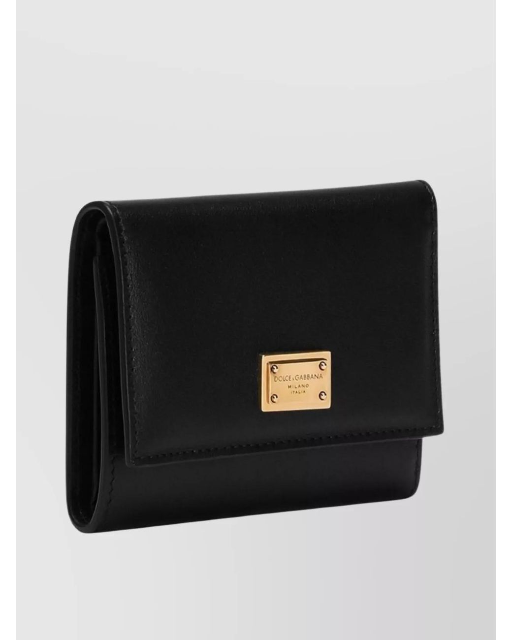 Dolce & Gabbana Black Leather Flap Wallet