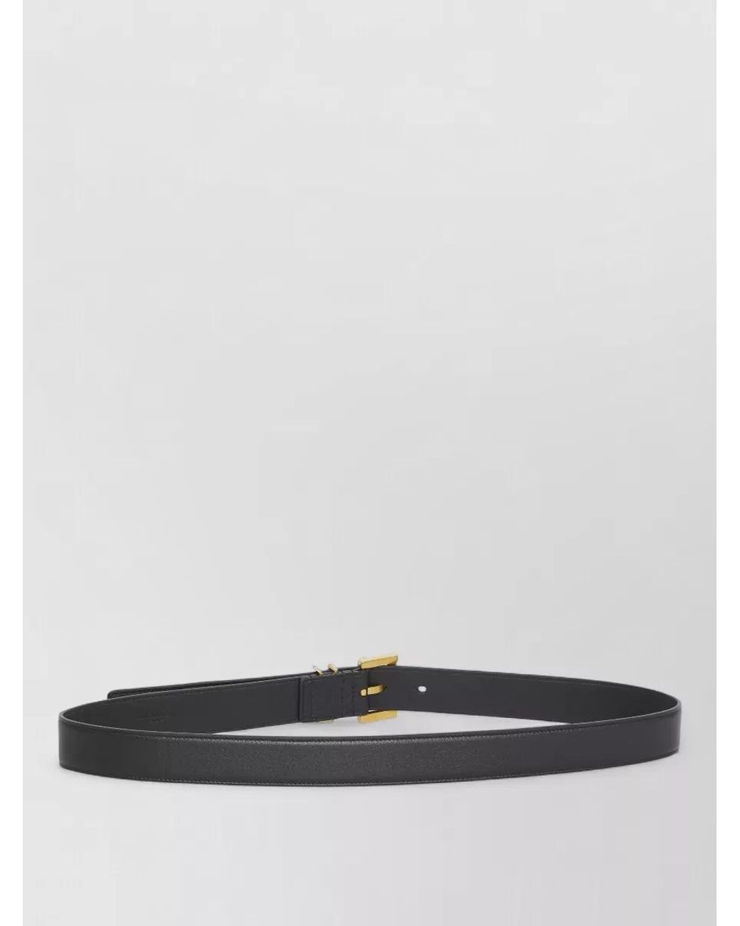 Saint Laurent White Calfskin Leather Thin Belt